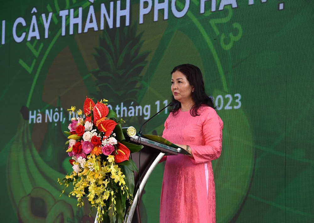 Quyền Giám đốc Sở Công thương Hà Nội Trần Thị Phương Lan phát biểu